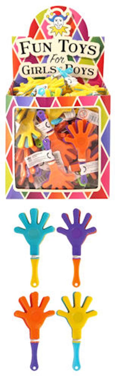 96 STUKS | Grabbelton Klaphandjes in Traktatiebox (Traktatie / Uitdeelcadeautjes)